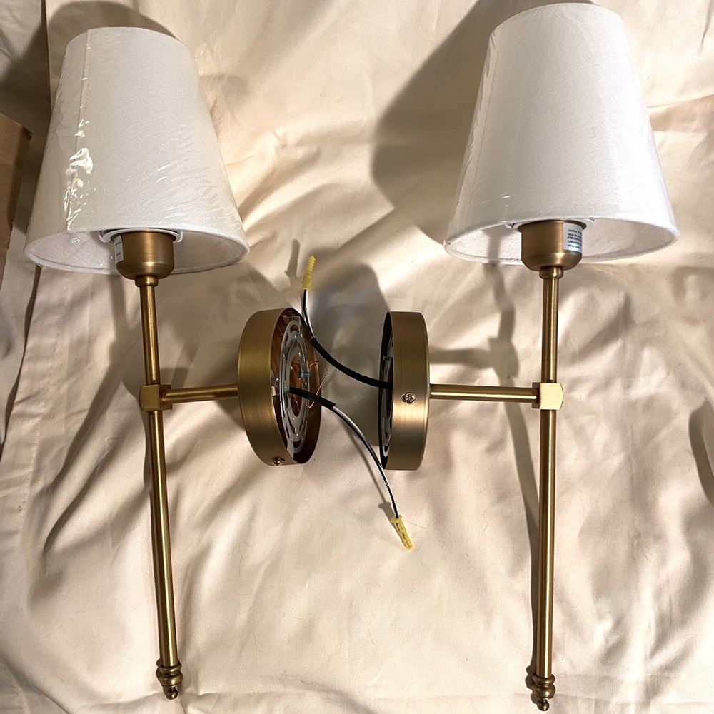 Elegant Gold and White Wall Sconce